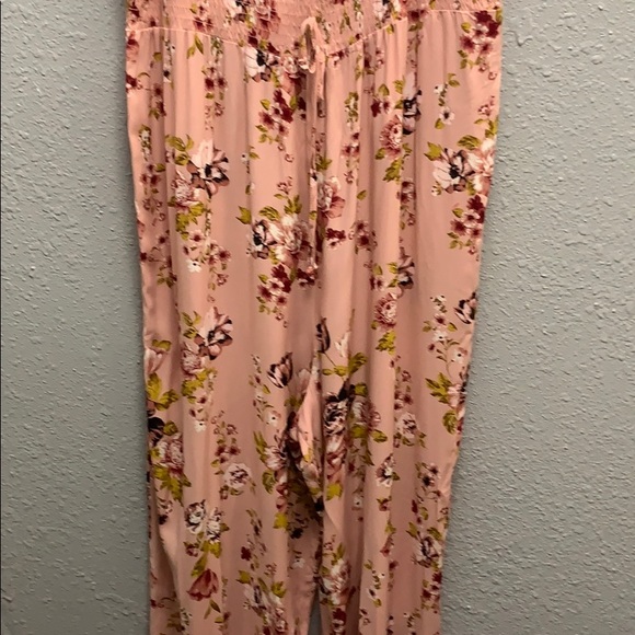 xhilaration floral jumpsuit w/smocked waist - Picture 4 of 5